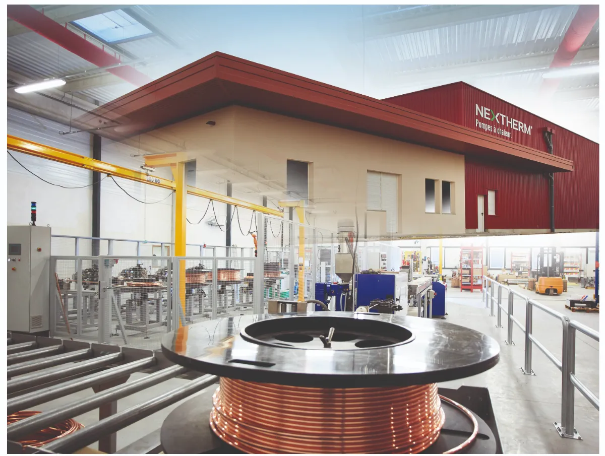 Atelier NEXTHERM de Beaumont-lès-Valence : ligne d'assemblage des pompes à chaleur géothermiques